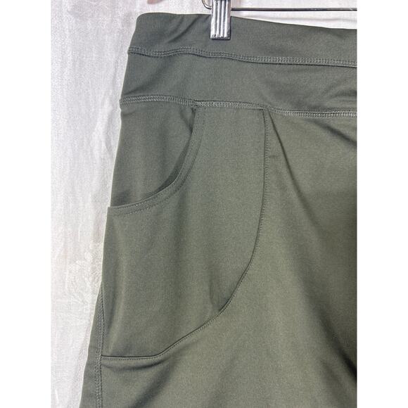 Sahalie Skort 1X Olive Green Long Shorts Skirt Pockets Drawstring - Picture 3 of 11